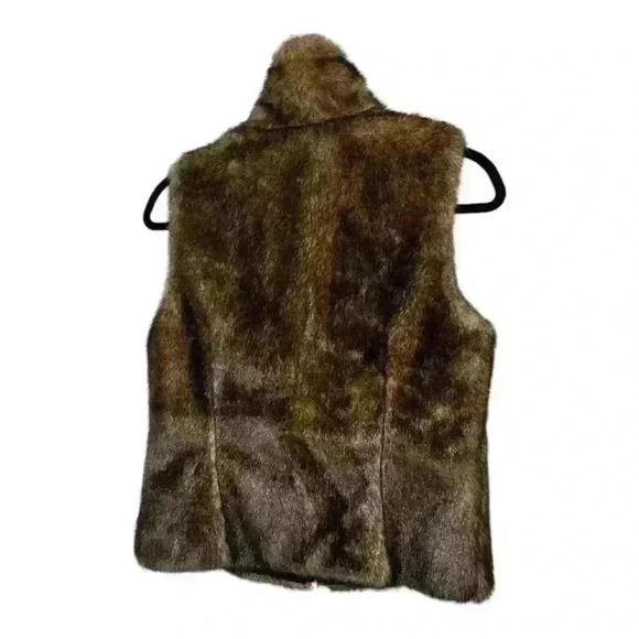 Express Y2K Faux Fur Zipper Front Glam Bohemian Outdoor Vest, S - Picture 2 of 5